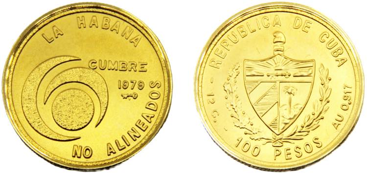 CUBA 1979 100 PESOS Gold ... 