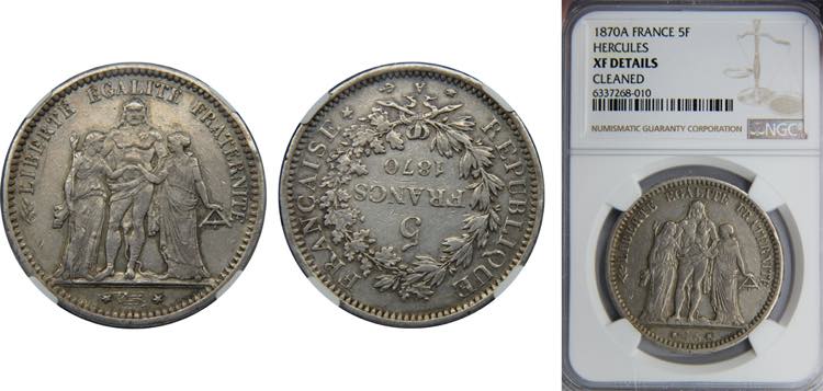 FRANCE 1870 5 FRANCS Silver NGC ... 