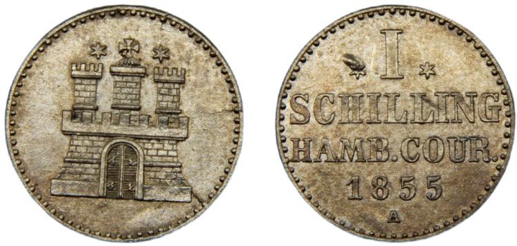 GERMAN STATES Hamburg 1855 A 1 ... 