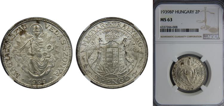 HUNGARY 1939 2 PENGO Silver NGC ... 
