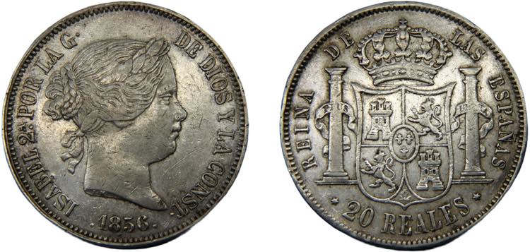 SPAIN Isabel II 1856 20 REALES ... 