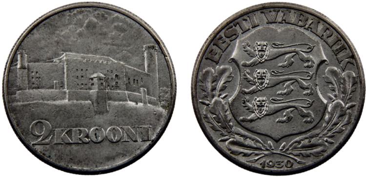 Estonia Republic 2 Krooni 1930 ... 