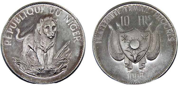 Niger Republic 10 Francs CFA 1968 ... 