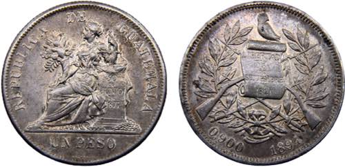 Guatemala Republic 1 Peso 1894 ... 