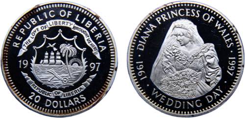 Liberia Republic 20 Dollars 1997 ... 