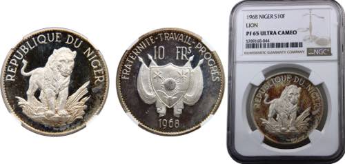 Niger  Republic   10 Francs 1968 ... 