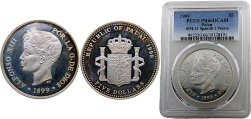 Palau  Republic  5 Dollars 1999 ... 
