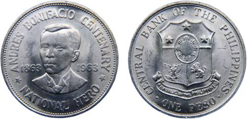 Philippines Republic 1 Peso 1963 ... 