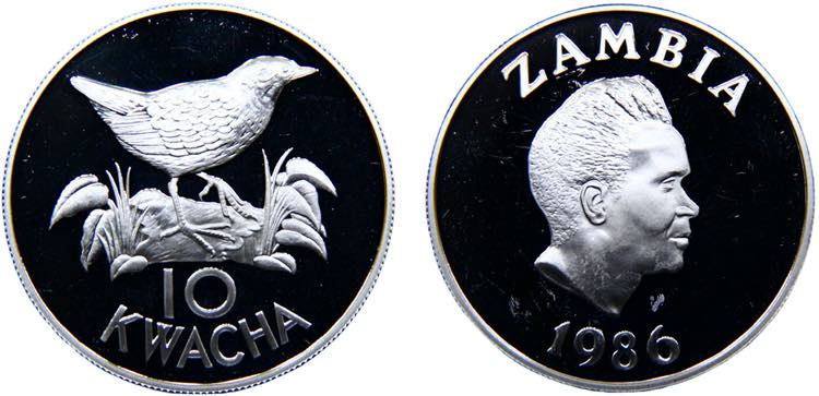 Zambia Republic 10 Kwacha 1986 ... 