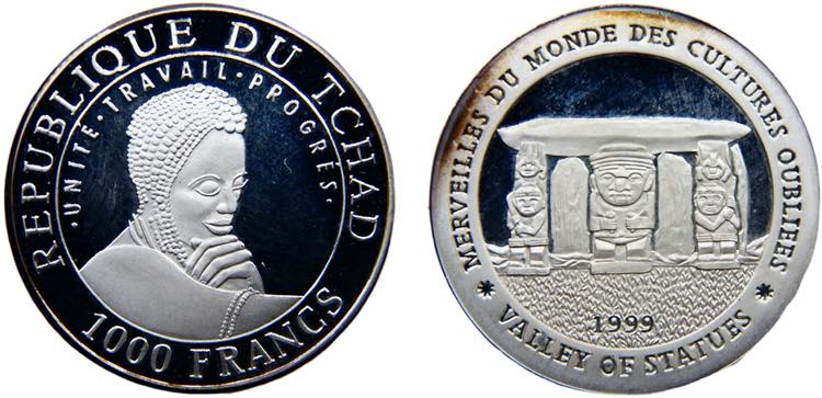 Chad Republic 1000 Francs 1999 ... 
