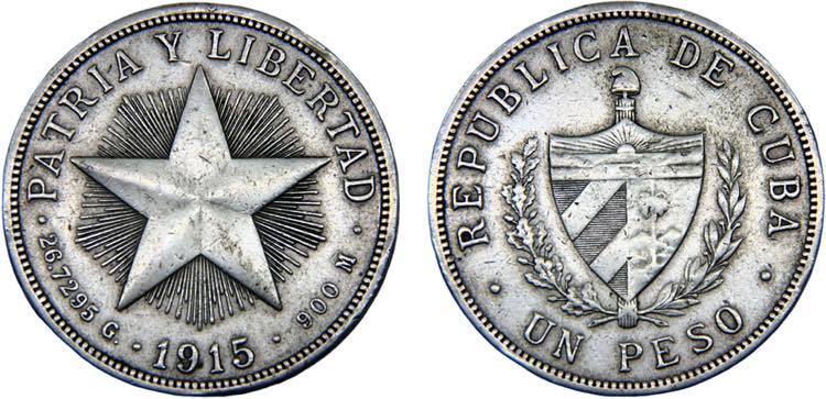 Cuba First Republic 1 Peso 1915 ... 