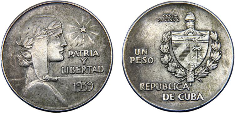 Cuba First Republic 1 Peso 1939 ... 
