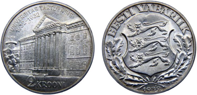 Estonia Republic 2 Krooni 1932 ... 