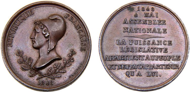 France Second Republic Medal 1848 ... 