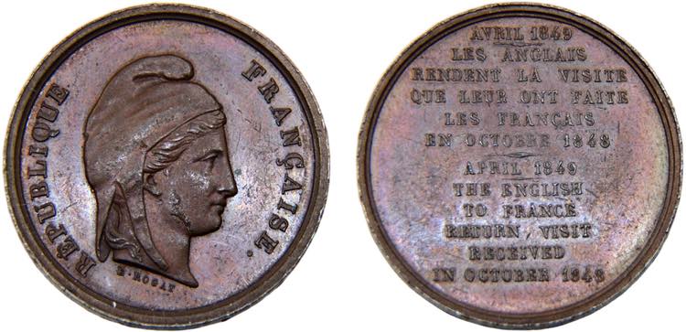 France Second Republic Medal 1849 ... 