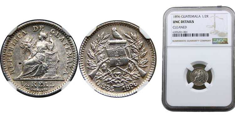 Guatemala Republic 1/2 Real 1896 ... 