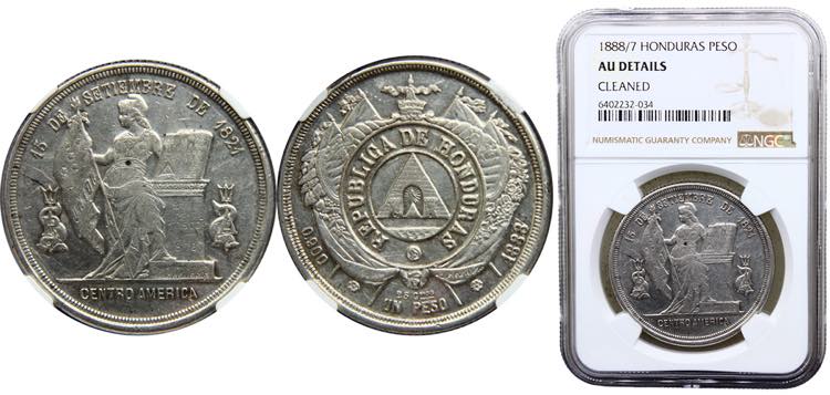 Honduras Republic 1 Peso 1888/7 ... 