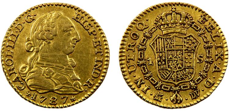 Spain Charles III 1 Escudo 1787 M ... 