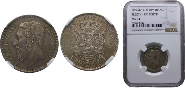 Belgium Kingdom Leopold II 1 Franc ... 