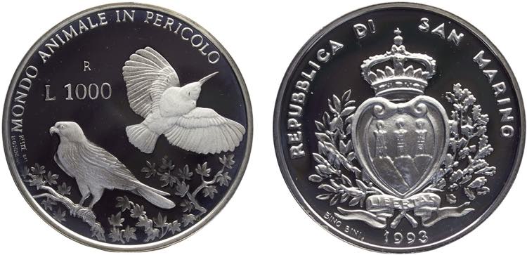 San Marino Republic 1000 Lire 1993 ... 