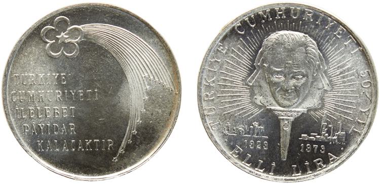 Turkey Republic 50 Lira 1973 ... 