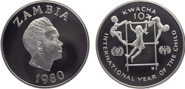 Zambia Republic 10 Kwacha 1980 ... 