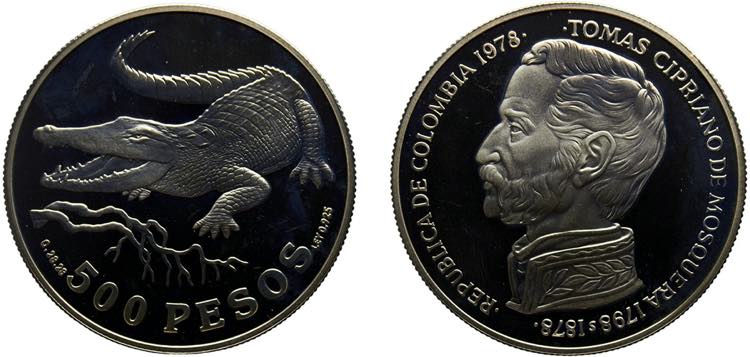 Colombia Republic 500 Pesos 1978 ... 