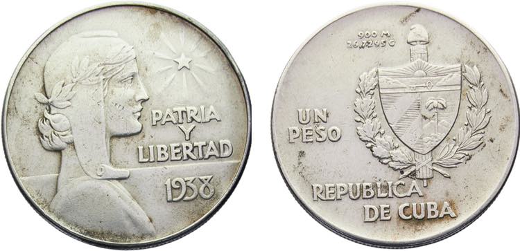 Cuba First Republic 1 Peso 1938 ... 