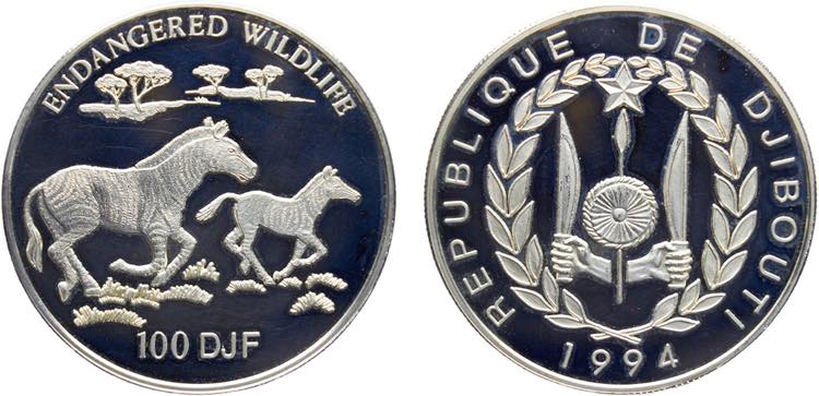 Djibouti Republic 100 Francs 1994 ... 