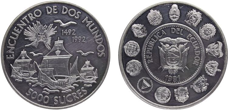 Ecuador Republic 5000 Sucres 1991 ... 
