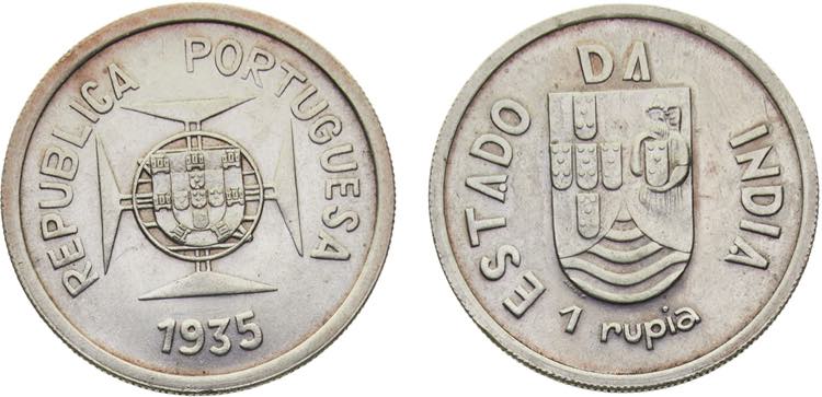 India Portuguese colony 1 Rupee ... 