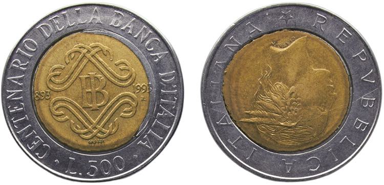 Italy Republic 500 Lire 1993 R ... 
