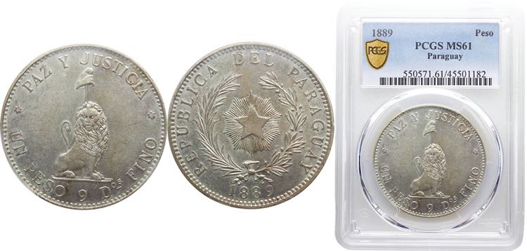 Paraguay Republic 1 Peso 1889 ... 