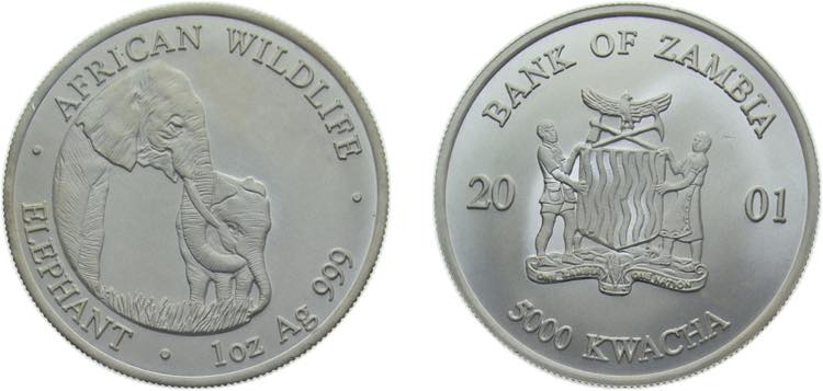 Zambia Republic 2001 5000 Kwacha ... 