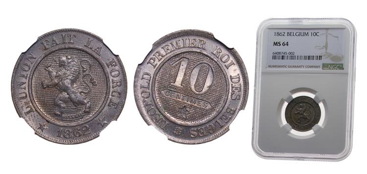 Belgium Kingdom 1862 10 Centimes - ... 