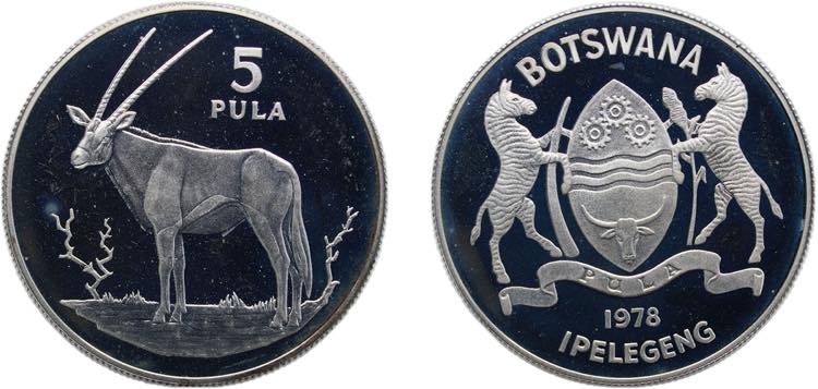 Botswana Republic 1978 5 Pula ... 