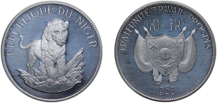 Niger Republic 1968 10 Francs ... 