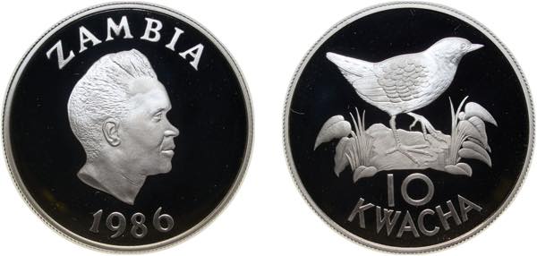 Zambia Republic 1986 10 Kwacha ... 