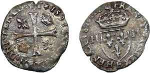 FRANCE 1593 E Henry IV,Kingdom,Tours mint ... 