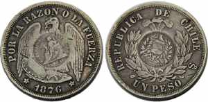 GUATEMALA 1894 Republic,countermark on Chile ... 