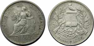 GUATEMALA 1894 H Republic, Heatons Mint 2 ... 