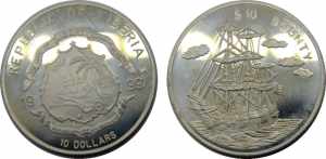 LIBERIA 1999 Republic,Bounty,Proof 1 DOLLAR ... 
