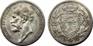 LIECHTENSTEIN 1915 Johann II,(Mintage 37500) ... 