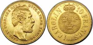 SWEDEN 1868 Carl XV,Kingdom(Mintage 33468) 1 ... 