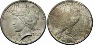 UNITED STATES 1924 S Peace Dollar,San ... 