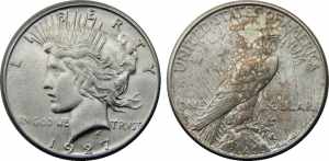 UNITED STATES 1927 S Peace Dollar,San ... 