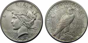 UNITED STATES 1928 S Peace Dollar,San ... 