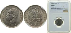 Haiti First Republic 1905 5 Centimes ... 