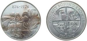 Iceland Republic 1974 1000 Krónur (1st ... 