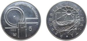 Malta Republic 1983 5 Liri (International ... 
